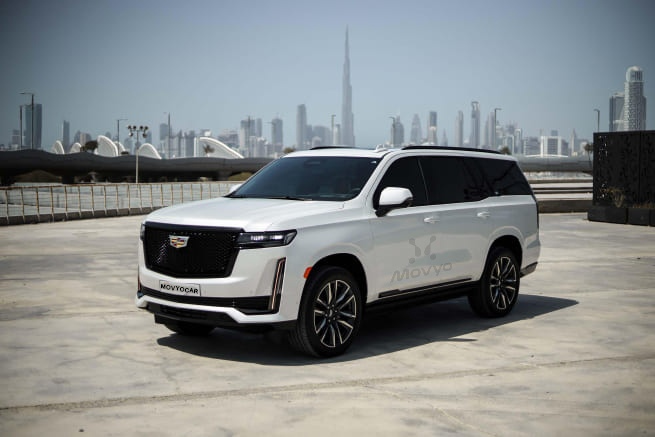 Movyocar Cadillac Escalade White car rental in dubai