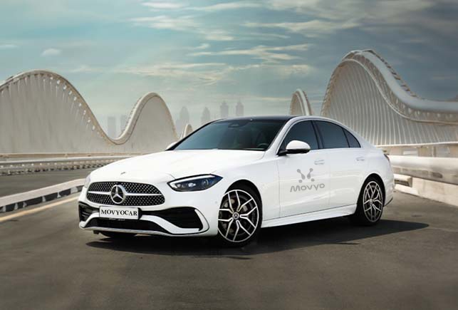 Movyocar Mercedes C200 White car rental in dubai