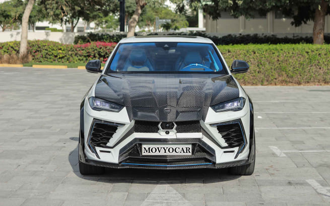 Movyocar Lamborghini Urus Mansory White car rental in dubai