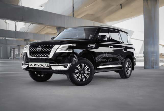 Movyocar Nissan Patrol Black car rental in dubai