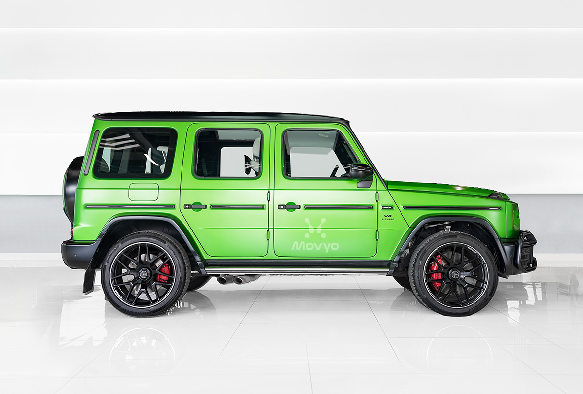 Movyocar Mercedes G63 Green car rental in dubai
