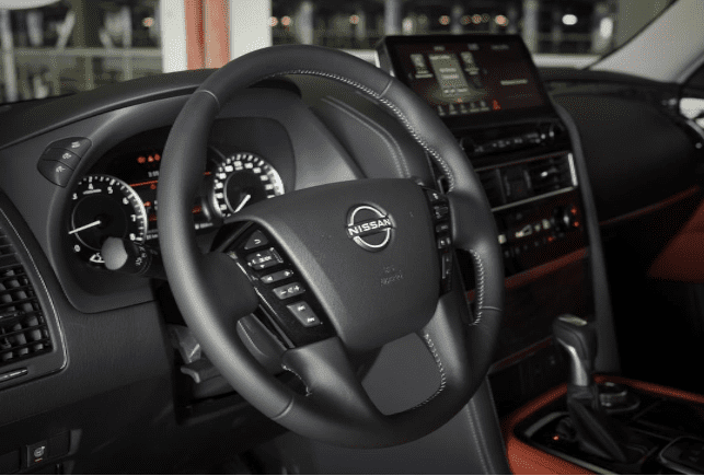 Movyocar Nissan Patrol Black car rental in dubai