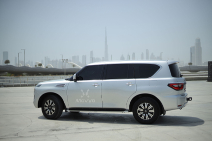 Movyocar Nissan Patrol Silver car rental in dubai