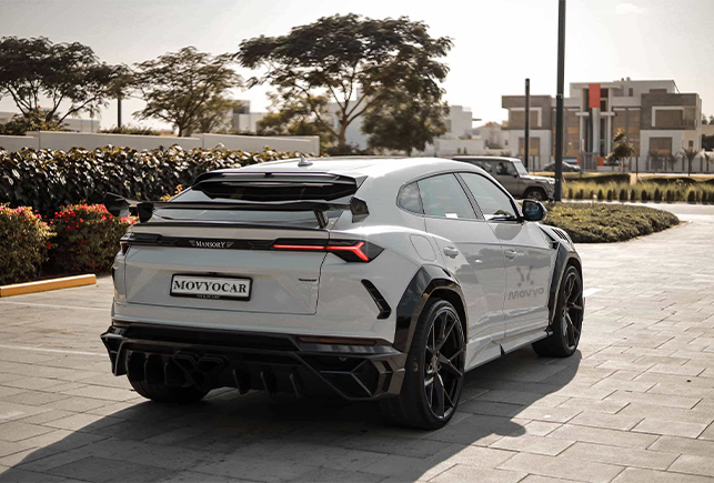 Movyocar Lamborghini Urus Mansory White car rental in dubai