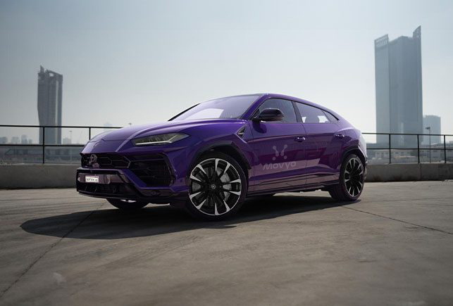 Movyocar Lamborghini Urus Purple car rental in dubai