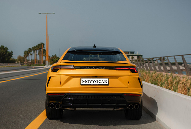 Movyocar Lamborghini Urus Yellow car rental in dubai