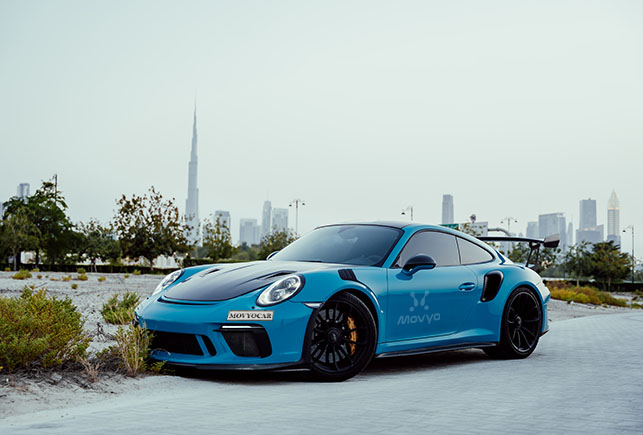 Movyocar Porsche Gt3 Rs Blue car rental in dubai