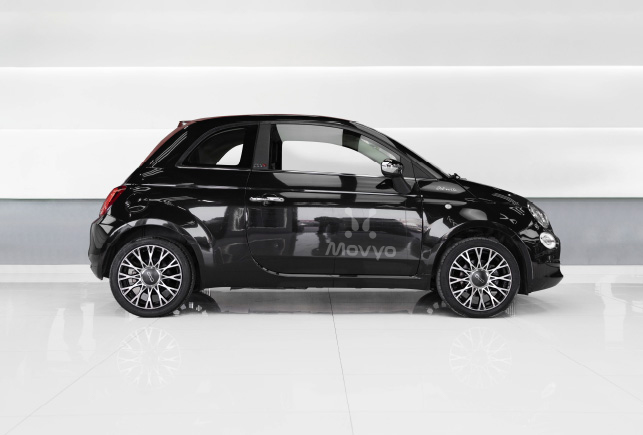 Movyocar Fiat 500 Convertible Black car rental in dubai