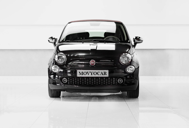 Movyocar Fiat 500 Convertible Black car rental in dubai