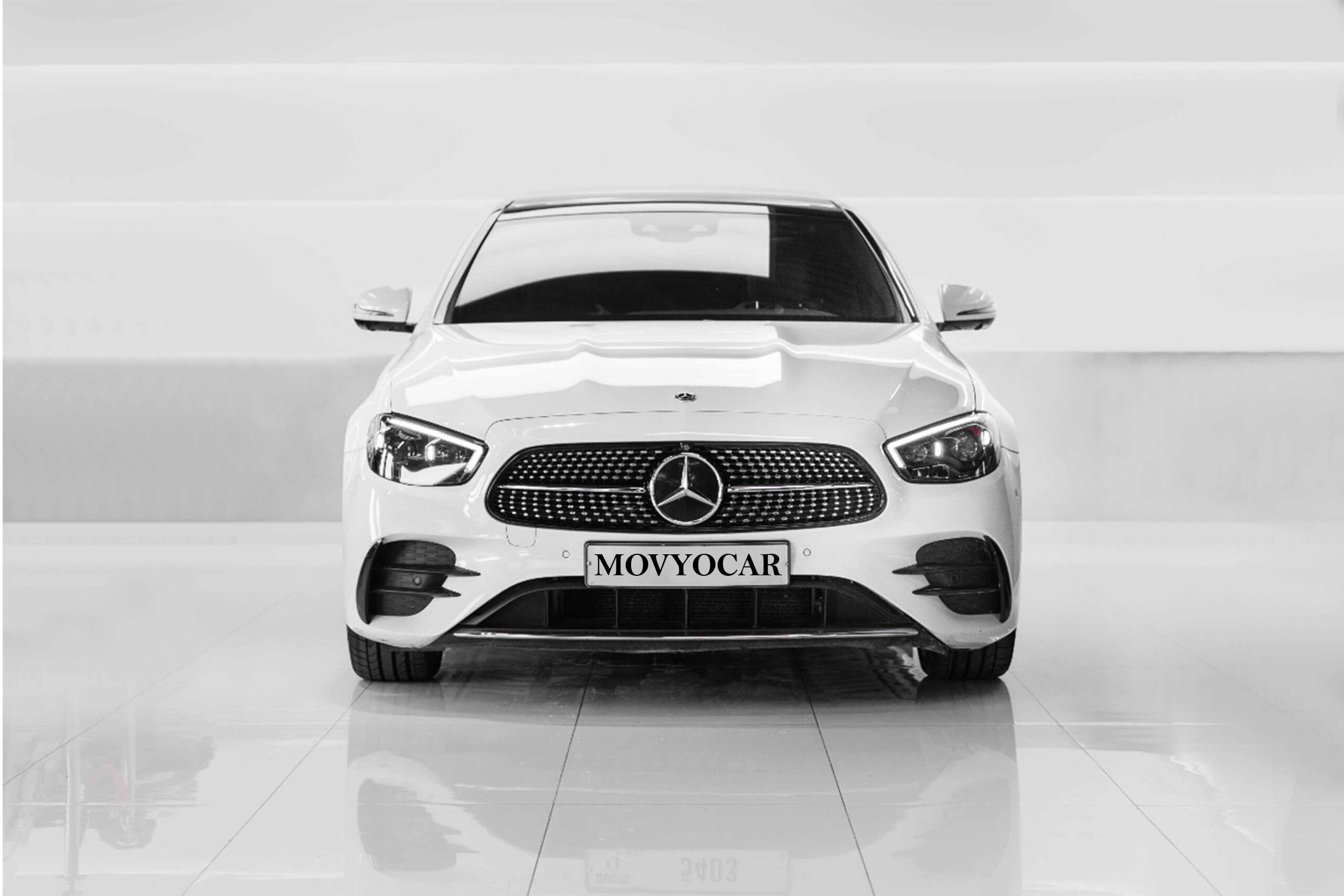 Movyocar Mercedes E 300 White car rental in dubai