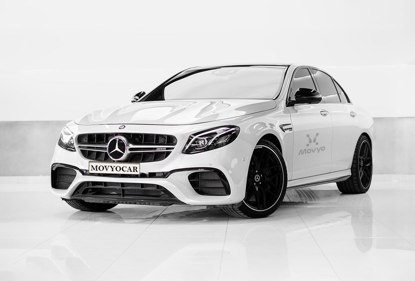 Movyocar Mercedes E63s White car rental in dubai