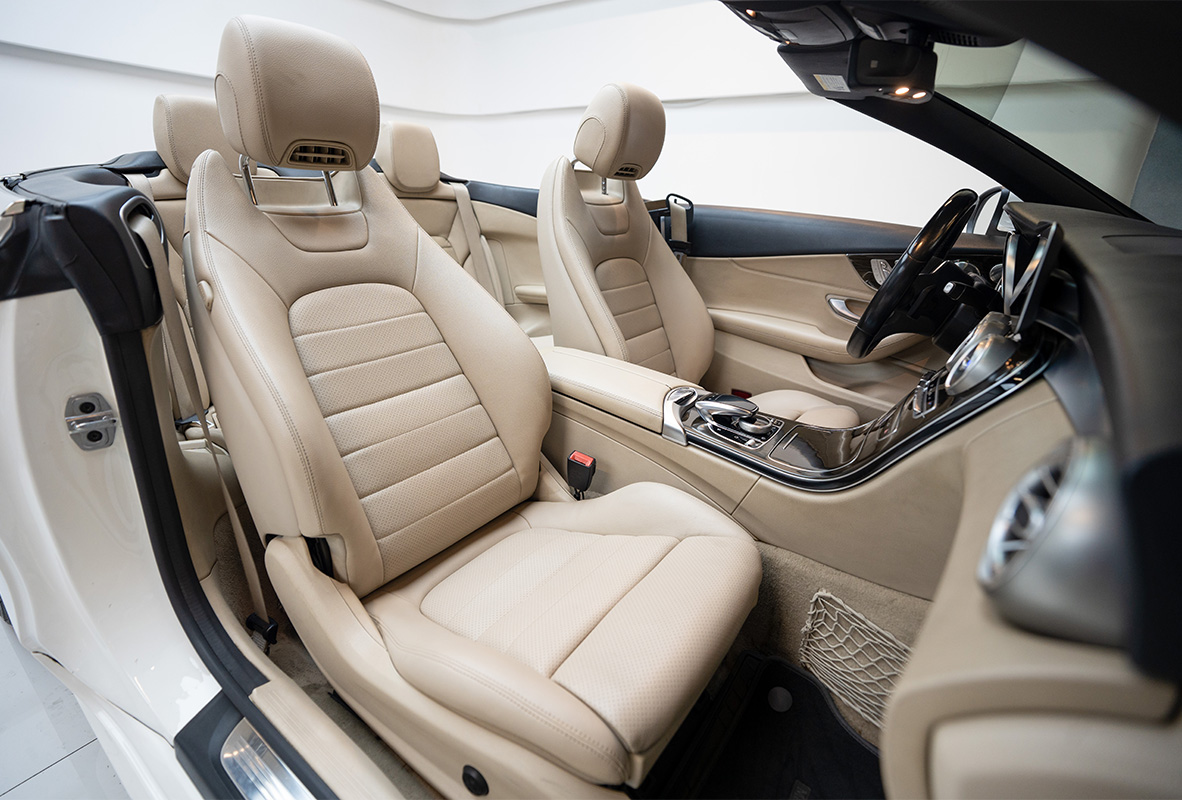 Movyocar Mercedes C300 Convertible White car rental in dubai