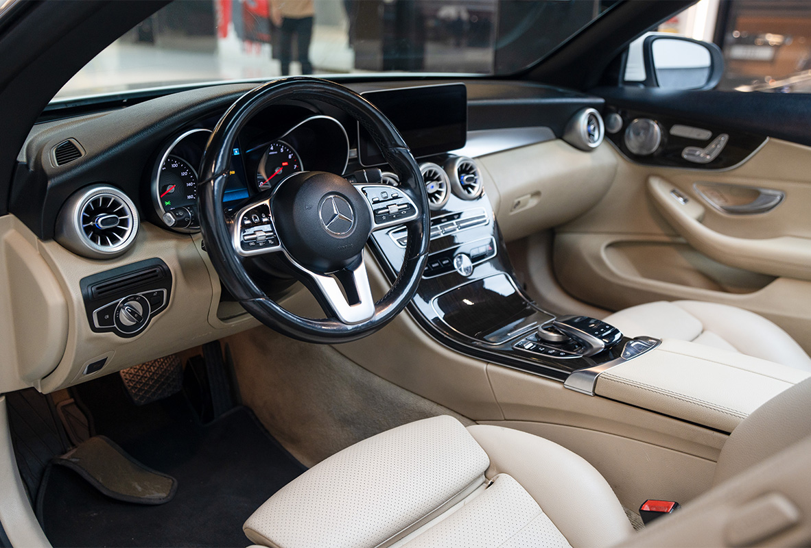 Movyocar Mercedes C300 Convertible White car rental in dubai