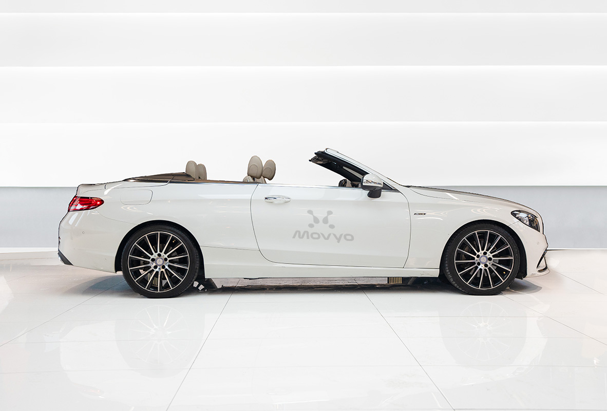 Movyocar Mercedes C300 Convertible White car rental in dubai