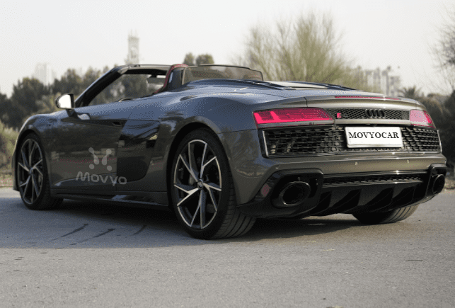 Movyocar Audi R8 V10 Spyder Gray car rental in dubai