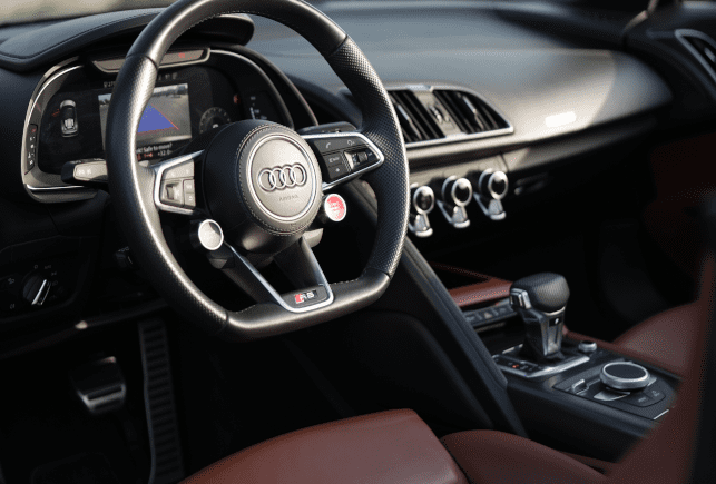 Movyocar Audi R8 V10 Spyder Gray car rental in dubai