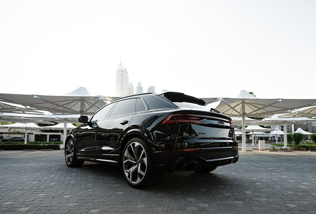 Movyocar Audi Rsq8 Black car rental in dubai