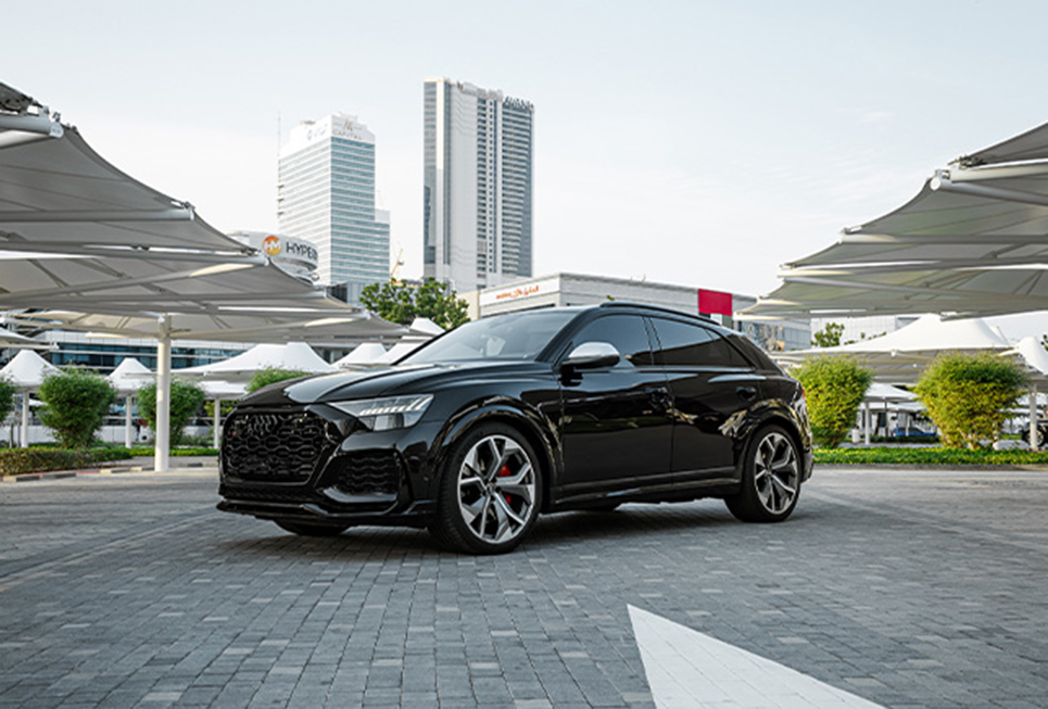 Movyocar Audi Rsq8 Black car rental in dubai